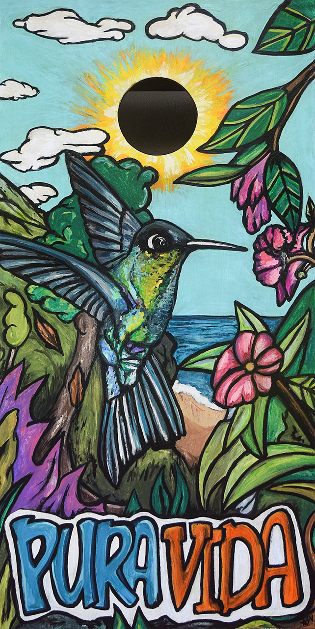 Colibrí, Acrylic on Wood, 60x150cm / 23.6x59in