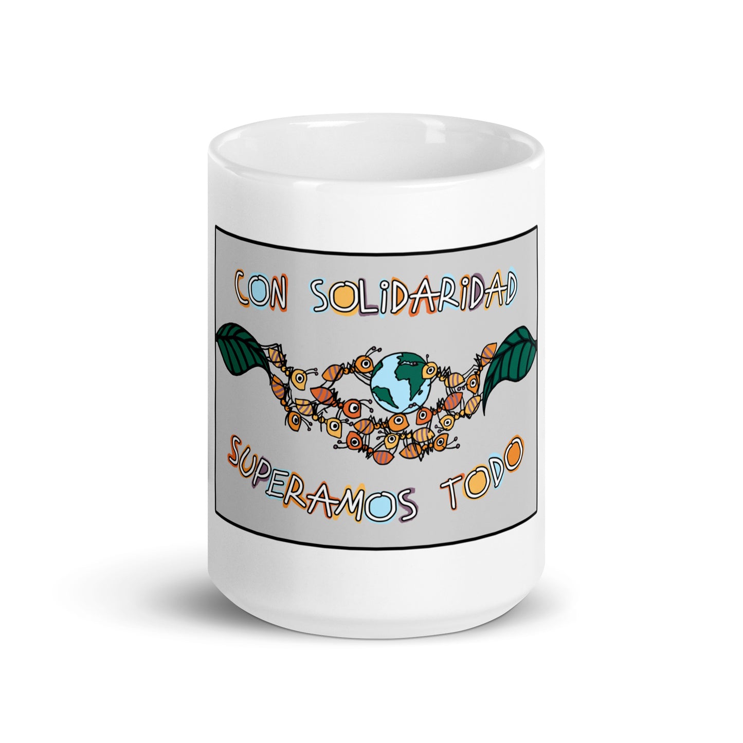Con Solidaridad Superamos Todo, Animal Kingdom, White glossy mug