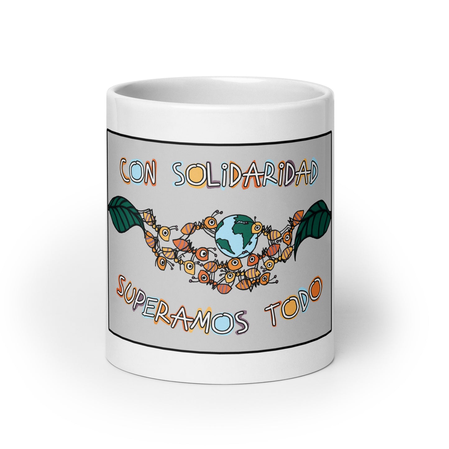Con Solidaridad Superamos Todo, Animal Kingdom, White glossy mug