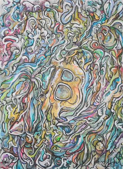 Bitcoin, Acrylic on Canvas, 40x55cm / 15.7x21.7in