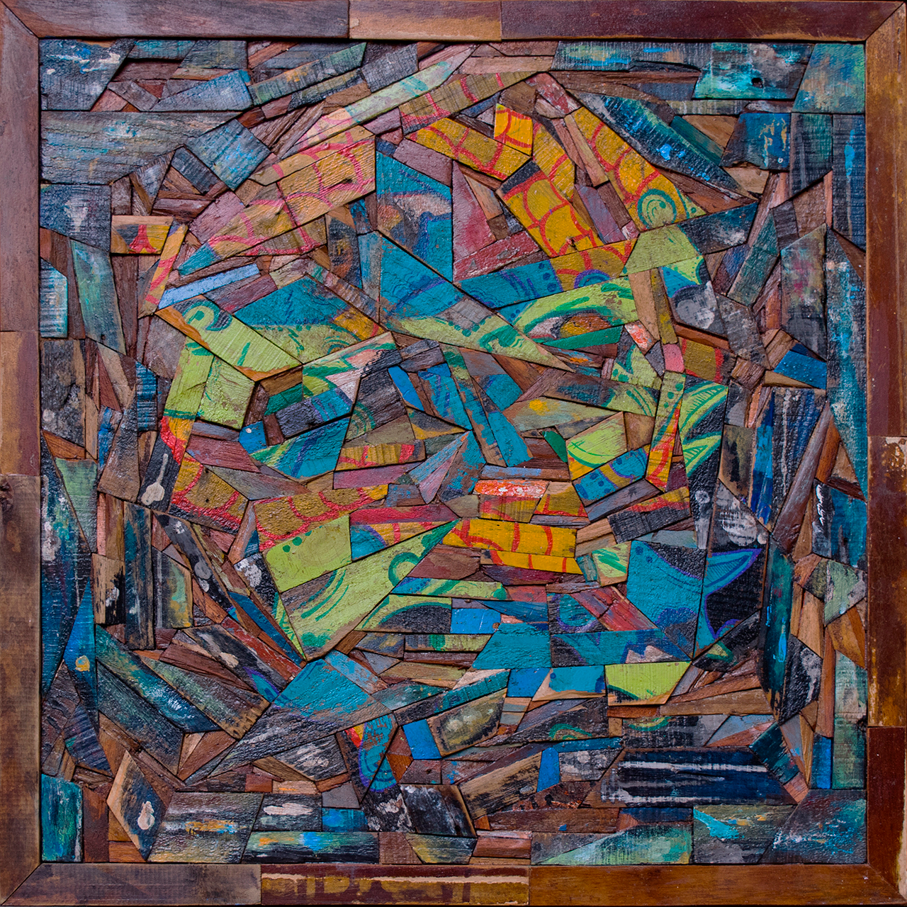 Braques Mask, Assemblage, 60x60cm / 23.6x23.6in