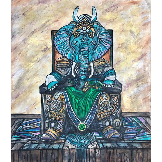 Elephant King, Acrylic on Canvas, 65x80cm / 26.6x31.5in