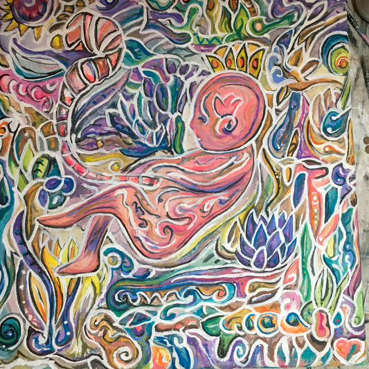 Life Before Life, Acrylic on Canvas, 40x40cm / 15.7x15.7in