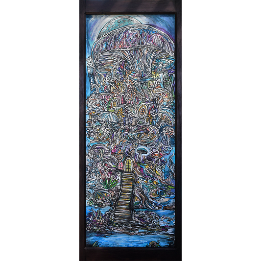 Mushland 3, Acrylic on Canvas, 75x190cm / 29.5x74.8in (Framed)