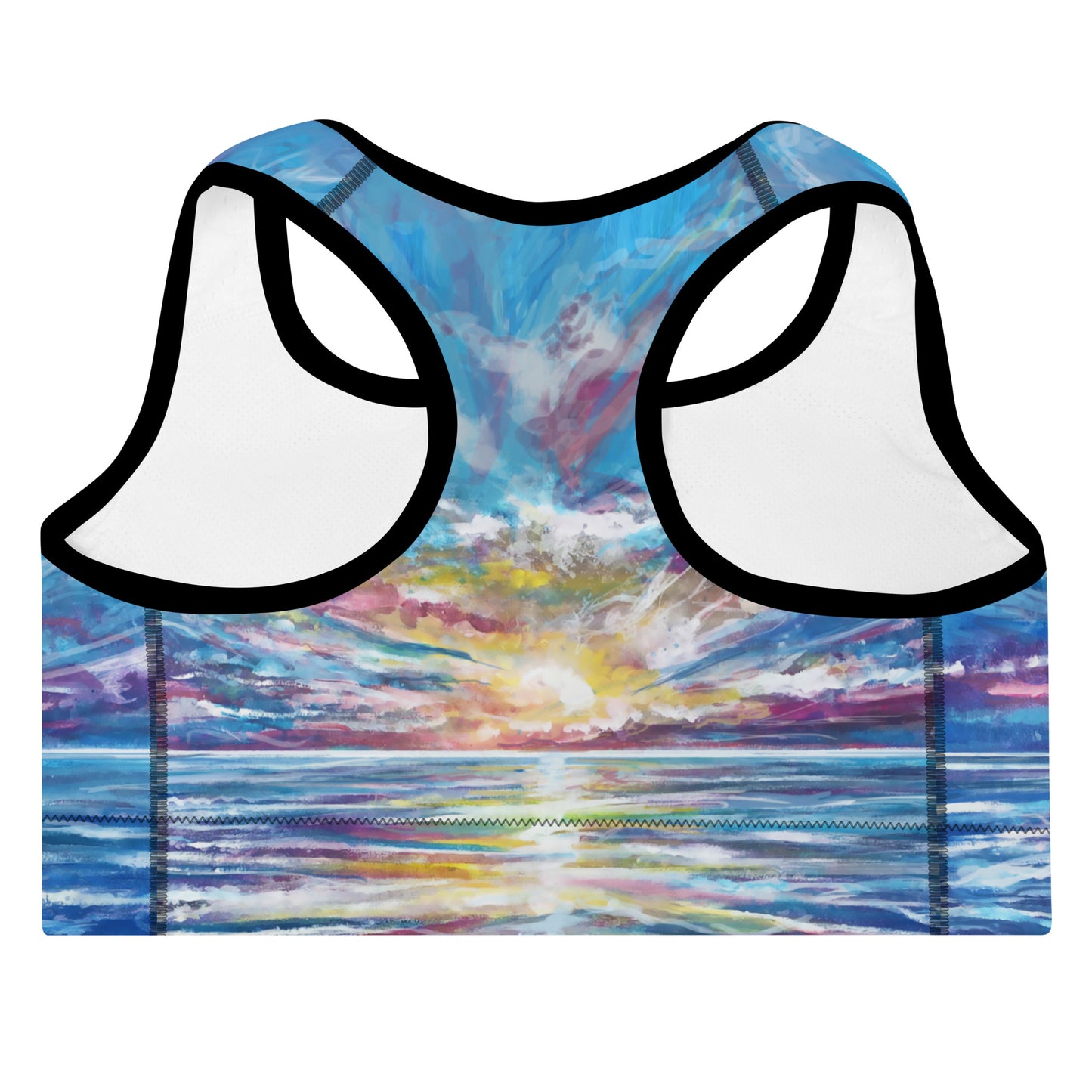 Abstract Sunset 1, Padded Sports Bra