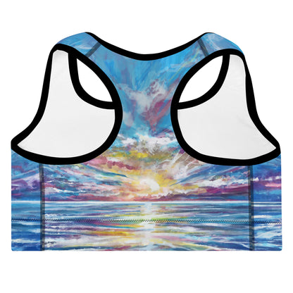 Abstract Sunset 1, Padded Sports Bra
