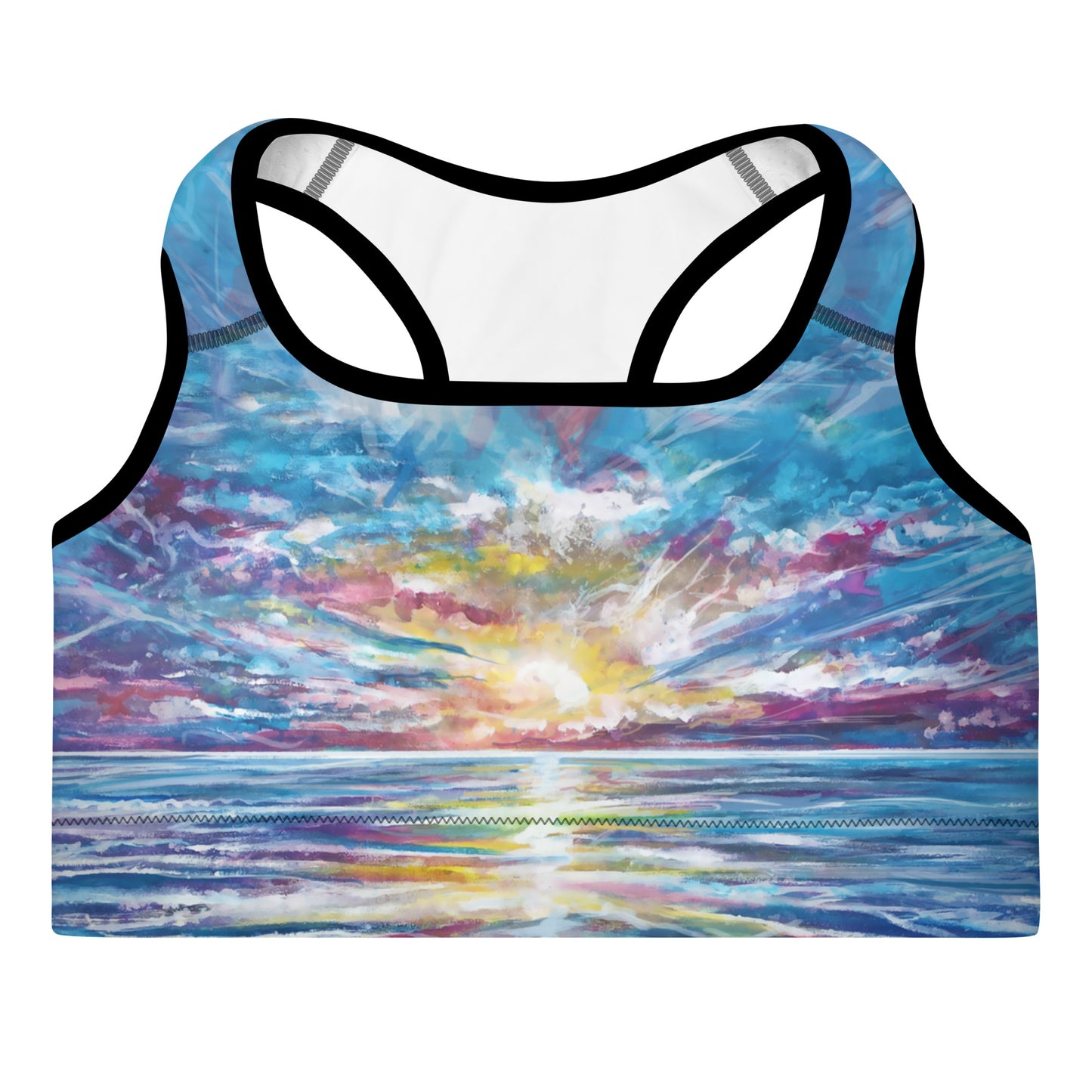 Abstract Sunset 1, Padded Sports Bra