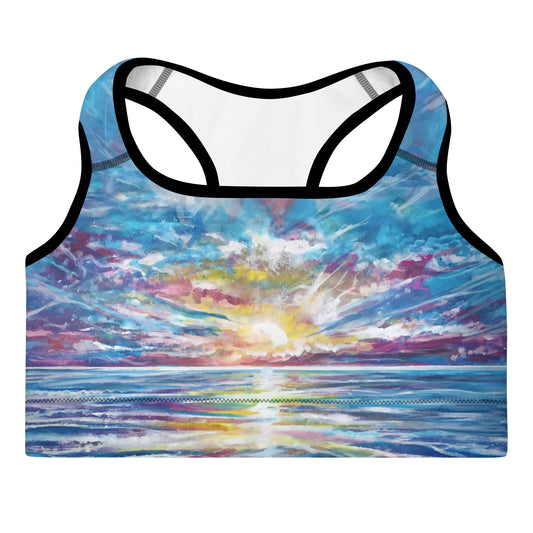 Abstract Sunset 1, Padded Sports Bra