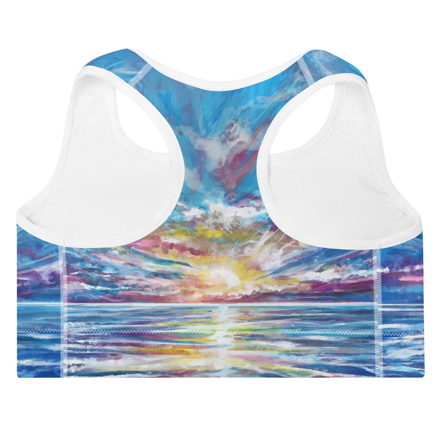Abstract Sunset 1, Padded Sports Bra