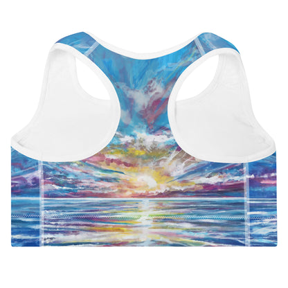 Abstract Sunset 1, Padded Sports Bra