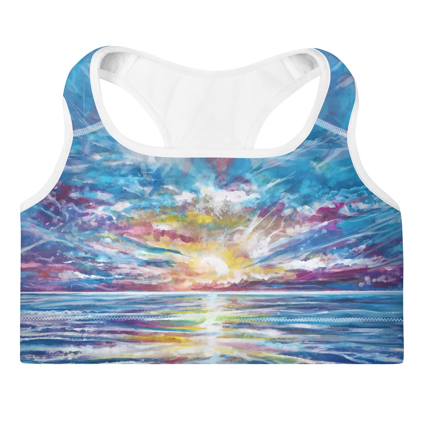 Abstract Sunset 1, Padded Sports Bra