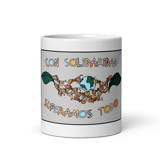 Con Solidaridad Superamos Todo, Animal Kingdom, White glossy mug