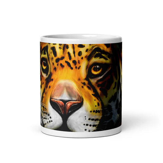 Jaguar 1, Animal Kingdom, White glossy mug