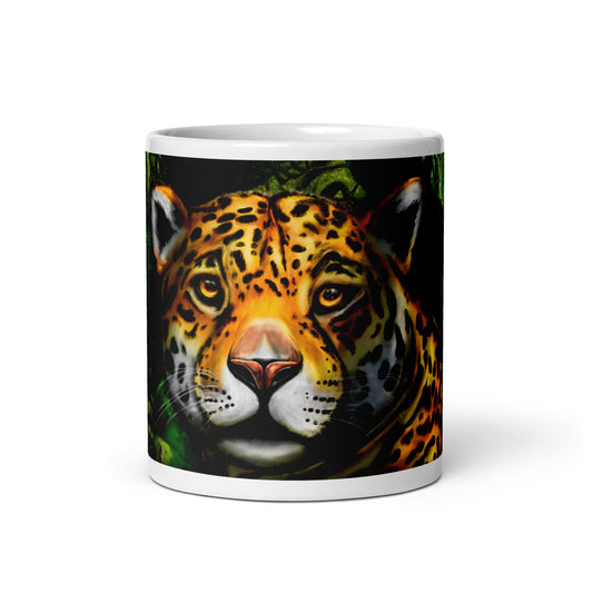 Jaguar 2, Animal Kingdom, White glossy mug