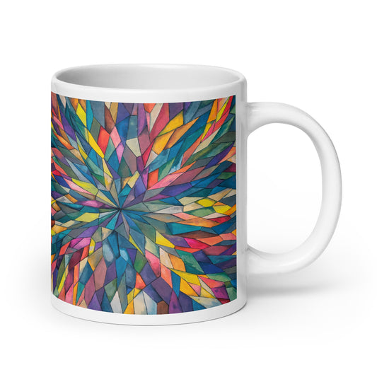 Crystals, Polygonal, White glossy mug