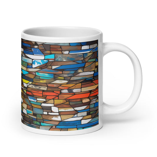 Primero de Septiembre 1, Polygonal, White glossy mug