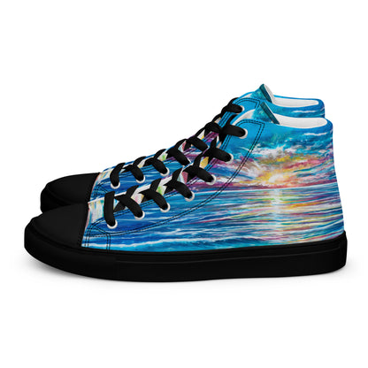 Abstract Sunset, Women’s high top canvas shoes