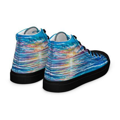 Abstract Sunset, Women’s high top canvas shoes