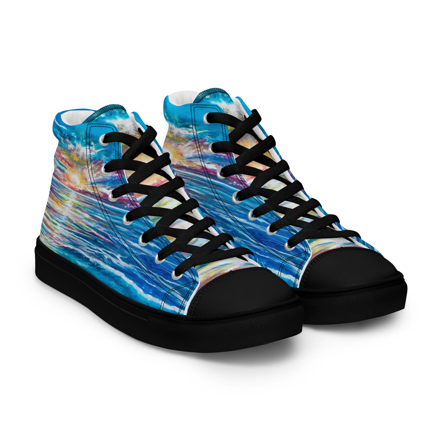 Abstract Sunset, Women’s high top canvas shoes