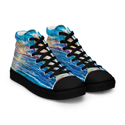 Abstract Sunset, Women’s high top canvas shoes