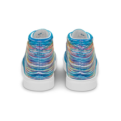 Abstract Sunset, Women’s high top canvas shoes