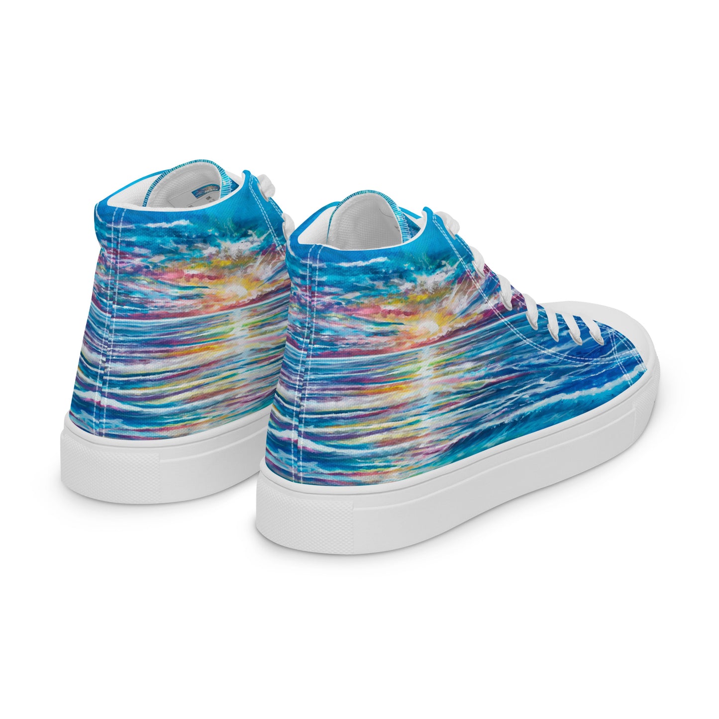 Abstract Sunset, Women’s high top canvas shoes